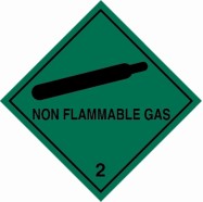 100 x 100mm UN 2 Hazard Labels "NON-FLAMMABLE GAS"